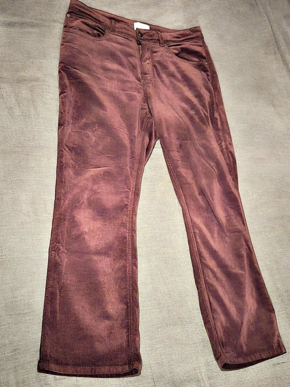 PILCRO Burgundy Brown Stretch Straight Leg Pants Size 31